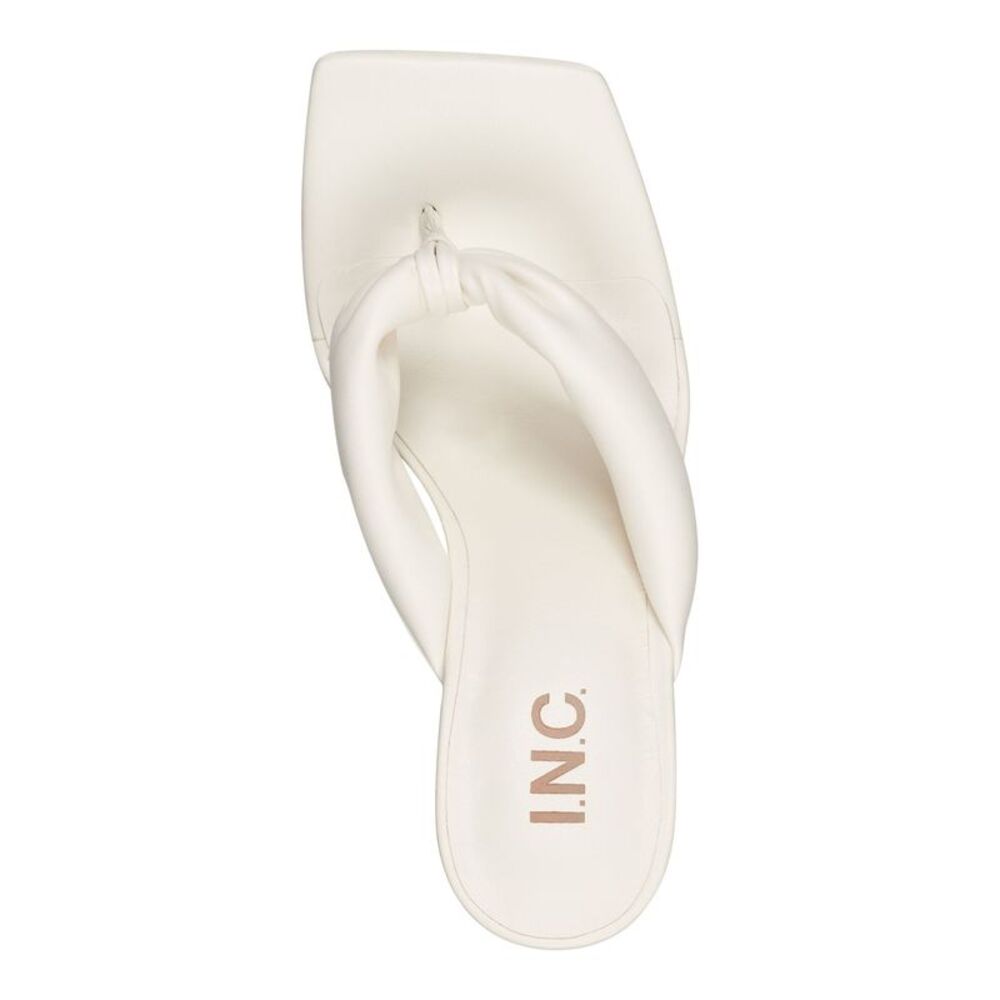 INC Womens White Puffed Straps Sagee Toe Stiletto Slip On Thong Sandals 9.5 M - Picture 4 of 4
